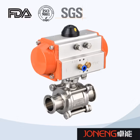 Válvula de bola encapsulada sanitaria de alta presión higiénica de acero inoxidable de 3 piezas (JN